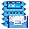 imageAir Jungles Flushable Wipes 6 Pack 300 Wipes Extra Large 7quotx7quot Gentle Cleansing Adult Wet Wipes Fresh Scent Moisturizing with Aloe Vera ampamp Vitamin E50 Count Pack of 6