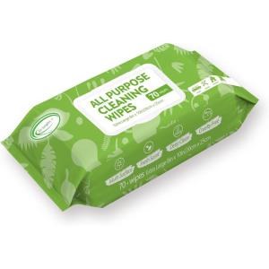 imageAir Jungles All Purpose Car and Home Cleaning Wipes 70 Count Extra Large 8quot x 10quot for Car Interior Household Appliance Furniture Gym Equipment Table Chair for Cafeteria School Office70 Count Pack of 1
