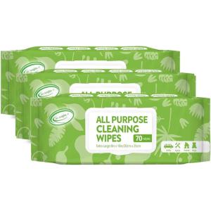 imageAir Jungles All Purpose Car and Home Cleaning Wipes 70 Count Extra Large 8quot x 10quot for Car Interior Household Appliance Furniture Gym Equipment Table Chair for Cafeteria School Office70 Count Pack of 3