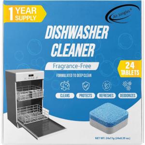imageAir Jungles Dishwasher Cleaner Tablets 24 Count Lemon Scent Deep Cleaning Descaler Formulated To Clean Dishwasher Machine Remove Odor Hard Water Calcium Bad Smell 12 Month SupplyFragrance Free