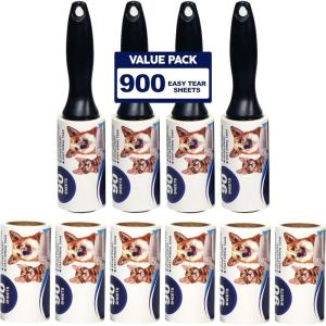 imageAir Jungles Lint Rollers Pet Hair Remover 450 Sheets  5 Pack Extra Sticky for Pet Dog Cat Fur Clothing Car Furniture Carpet Lint Remover  Fresh Linen Scent450 Sheets Pack of 2
