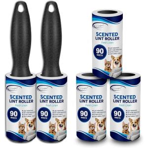 imageAir Jungles Lint Rollers Pet Hair Remover 450 Sheets  5 Pack Extra Sticky for Pet Dog Cat Fur Clothing Car Furniture Carpet Lint Remover  Fresh Linen Scent450 Sheets Pack of 1
