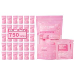 imageAir Jungles Makeup Remover Wipes Singles 25 Count  Extra Large 6quot x 8quot FragranceFree AlcoholFree Ultra Soft Makeup Cleaning Wipe for Travel Goodie Bags and Daily Use25 Count Pack of 30