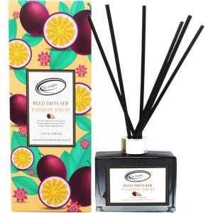 imageAir Jungles Poppy Entice Fragrances Reed Diffuser Set with Sticks Poppy Entice Scent Incense Oil Essential Oil Air Freshener for Home Office Gym and Room Diffuser 34 fl ozPassion Fruit