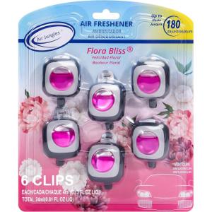 imageAir Jungles Serene Summer Scent Car Air Freshener Clip 6 Vent Clips 4ml Each Long Lasting Air Freshener Up to 180 Days Car Refresher Odor EliminatorFlora Bliss