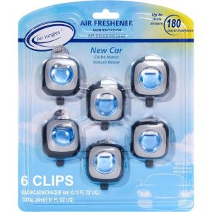 imageAir Jungles Serene Summer Scent Car Air Freshener Clip 6 Vent Clips 4ml Each Long Lasting Air Freshener Up to 180 Days Car Refresher Odor EliminatorNew Car