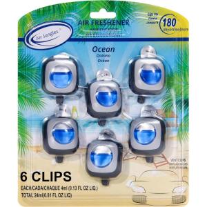 imageAir Jungles Serene Summer Scent Car Air Freshener Clip 6 Vent Clips 4ml Each Long Lasting Air Freshener Up to 180 Days Car Refresher Odor EliminatorOcean