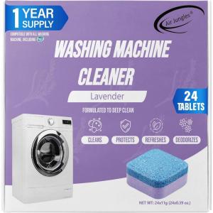 imageAir Jungles Washing Machine Cleaner Tablets 24 Count Lemon Scent Deep Cleaning Dirt Remover Clean Laundry Washer Drum and Tub Compatible with Front and Top Load Washer 12 Month SupplyLavender